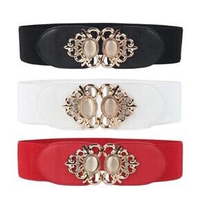 5392 3 Pack Womens Vintage Wide Elastic Stretch Waist Belt